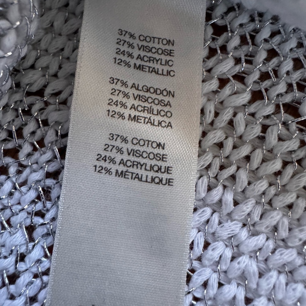 Chico’s White Sweater Metal Chain Tunic Top - Picture 9 of 12